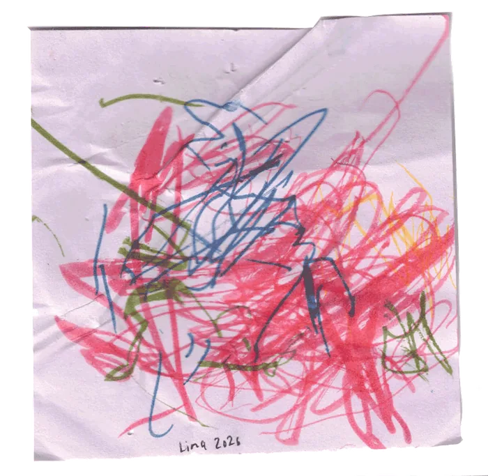 A crayon scribble drawing